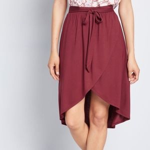 Modcloth Sentimental State Knit Skirt Burgundy,  S
